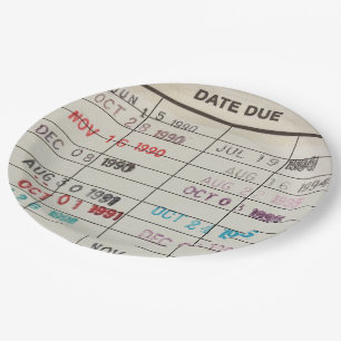 Assiettes En Carton Cartes de date d'échéance de la bibliothèque vi