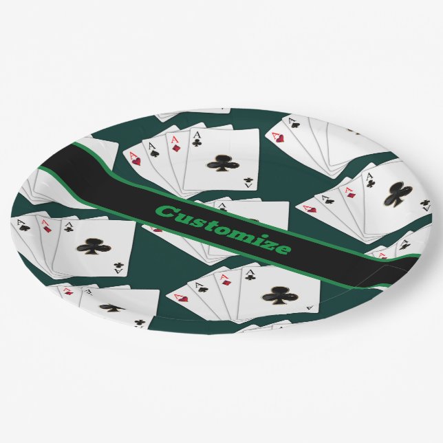 Assiettes En Carton Cartes De Jeu Quatre As (Angle)