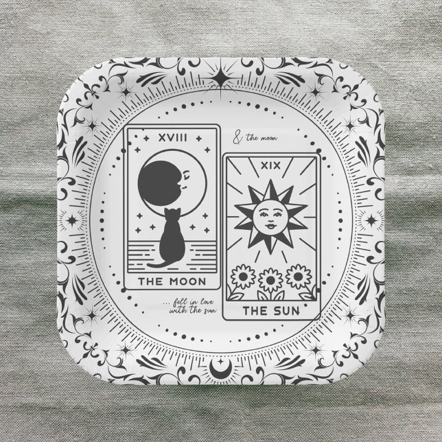 Assiettes En Carton Cartes Tarot | FÊTE DES MARIÉES | MARIAGE | Lovers (Créateur téléchargé)