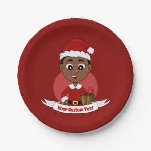 Assiettes En Carton Carton Cute African American Christmas boy