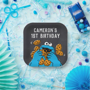 Assiettes En Carton Carton d'Anniversaire du Monstre-Cookies