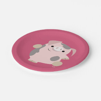 Assiettes En Carton Carton mignon Danser Plaques de papier de porc