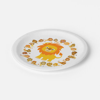Assiettes En Carton Carton mignon Lion Mandala Plaques papier
