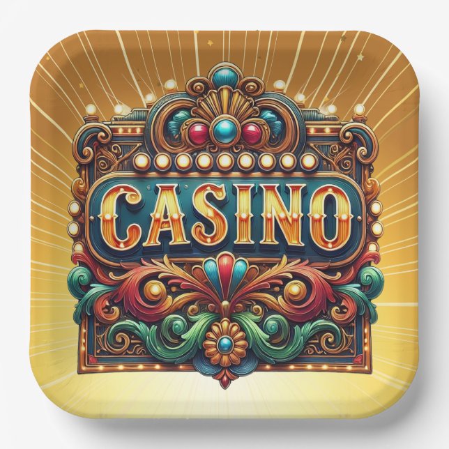 ASSIETTES EN CARTON CASINO. CARTES. BINGO (Recto)