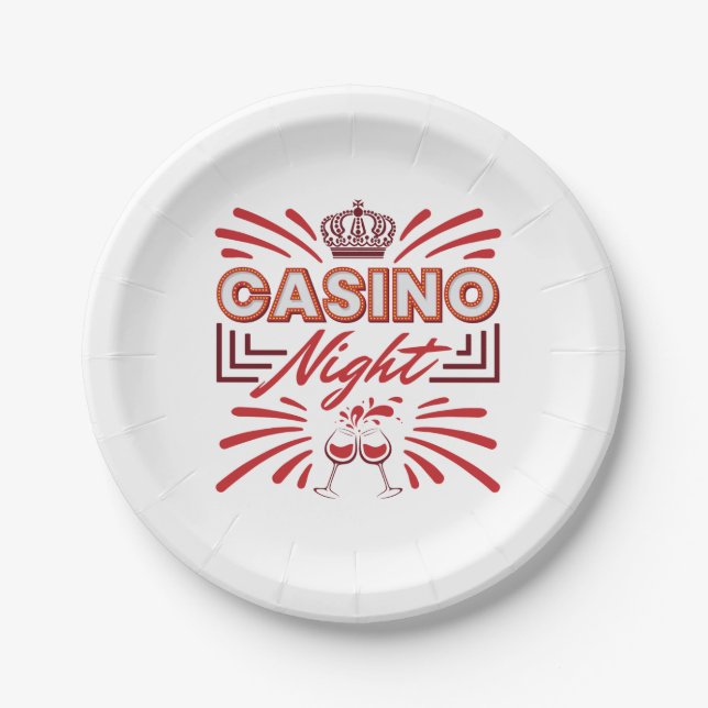 Assiettes En Carton Casino Night Party Gambling Lover (Devant)