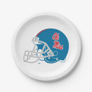 Assiettes En Carton Casque Ole Miss Football Bleu clair