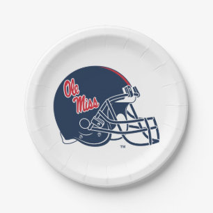 Assiettes En Carton Casque Ole Miss Football bleu foncé