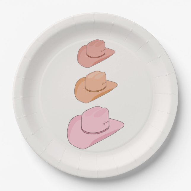 Assiettes En Carton Casquettes Cowboy (Devant)