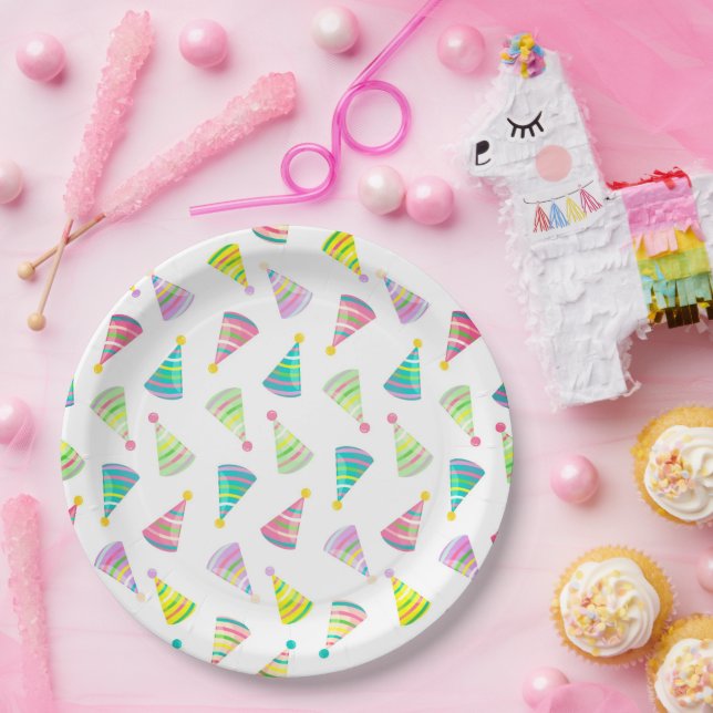 Assiettes En Carton Casquettes de fête (Fête)