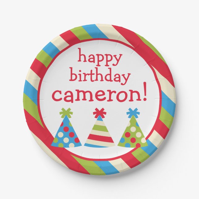 Assiettes En Carton Casquettes de fête Plaques de fête d'anniversaire  (Devant)