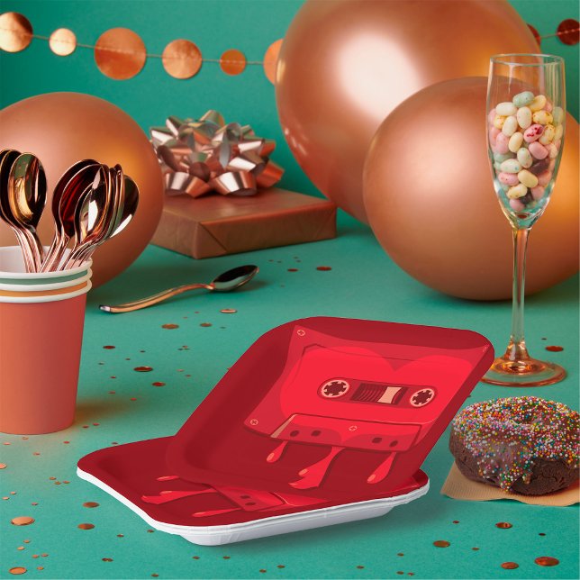 Assiettes En Carton Cassette audio saignante (Créateur téléchargé)