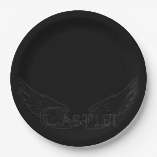 Assiettes En Carton Castiel Falln Avec Ailes Noir