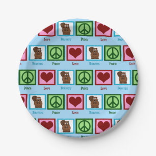Assiettes En Carton Castors d'amour de paix