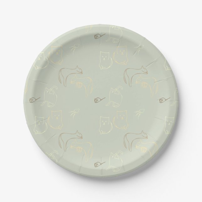 Assiettes En Carton Cat Pattern Party Plate (Devant)