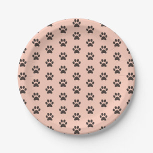 Assiettes En Carton Cat Paw Motif Purr-fect fête d'anniversaire rose