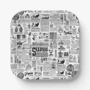 Assiettes En Carton catalogue victorien noir blanc toile antique