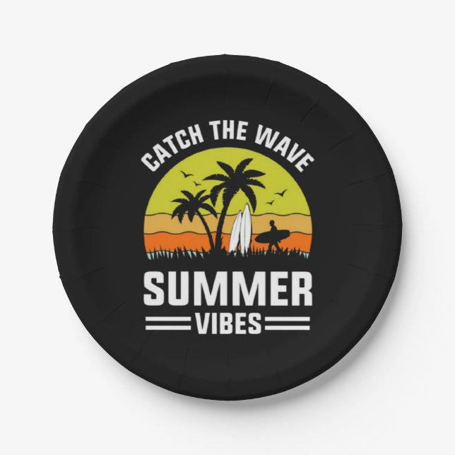 Assiettes En Carton Catch The Wave Summer Vibes-64193 (Devant)