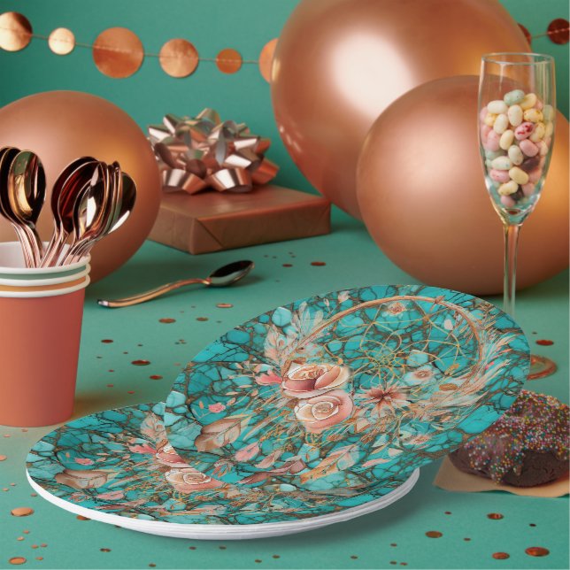 Assiettes En Carton Catcher de rêve Turquoise (Multi)