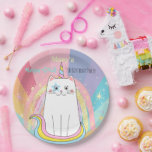 Assiettes En Carton Caticorn Cat Meow-Gical Birthday Kid<br><div class="desc">Magical Caticorn meow-gical Birthday line pour filles à tout âge. Cute,  arc-en-ciel pastel avec la licorne du chat et les étoiles. D'autres fournitures de partie sont également disponibles. Tous modifiables !</div>