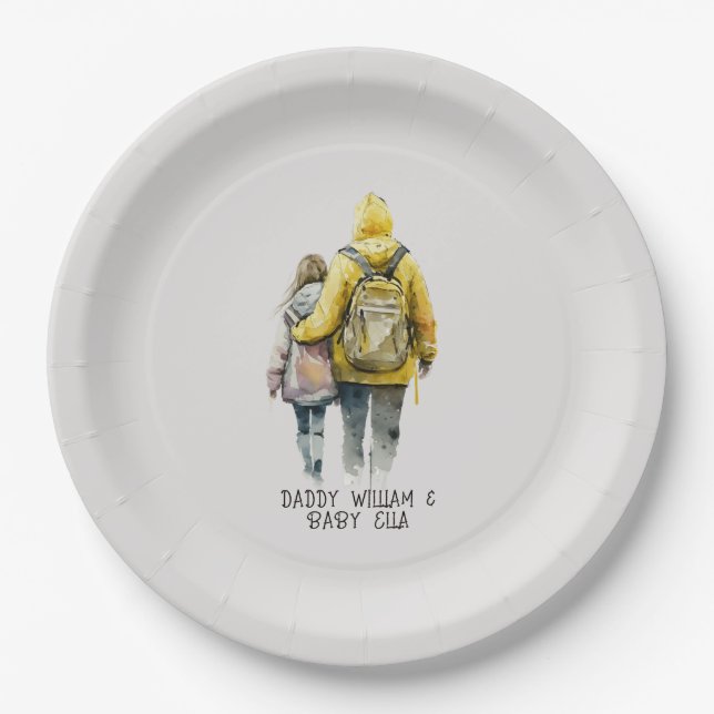 Assiettes En Carton Caution père et fille (2) (Devant)