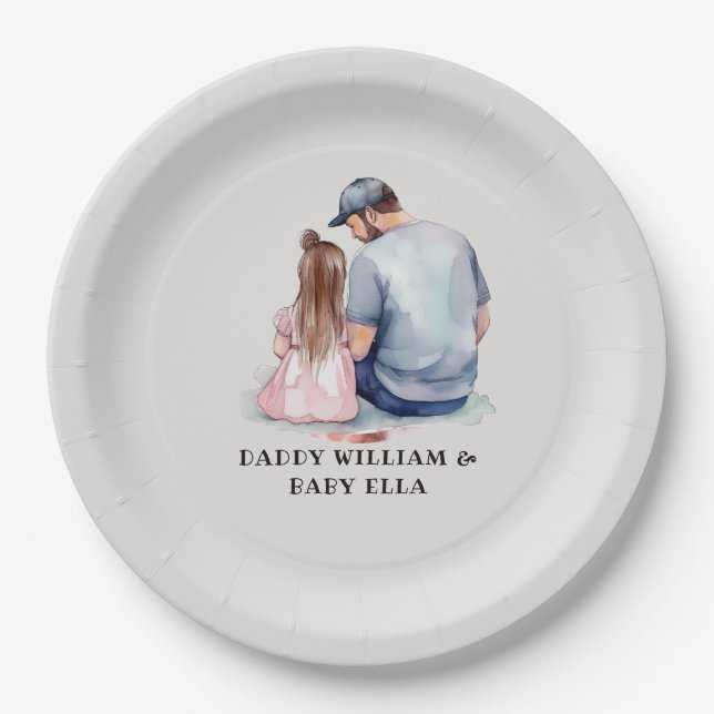 Assiettes En Carton Caution père et fille (7) (Devant)