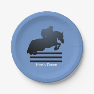 Assiettes En Carton  Cavalier franchissant un obstacle.      