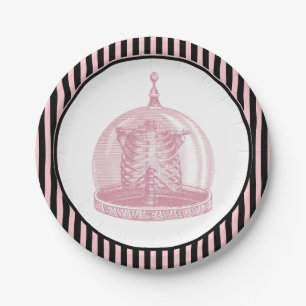 Assiettes En Carton Ccage vintage dans une Cloche Apothecaire d'Hall