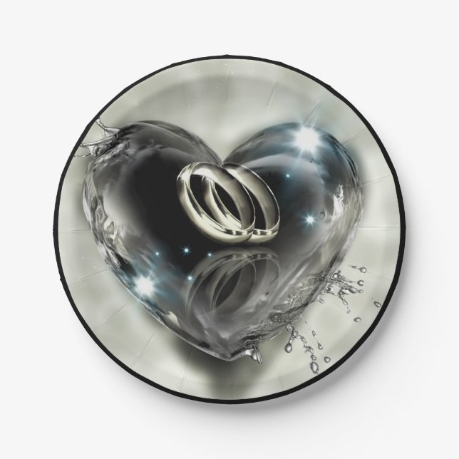 Assiettes En Carton Ce que Dieu a mis ensemble Mariage (Argent) (Devant)