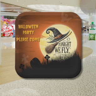 Assiettes En Carton Ce soir nous volons Halloween
