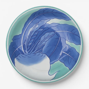Assiettes En Carton Céladon Bleu Blanc Chinoiserie Navet Fausse Chine