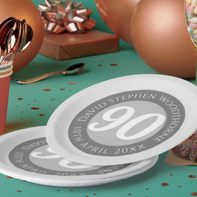 Assiettes En Carton Célébration commémorative du 90e anniversaire (Créateur téléchargé)
