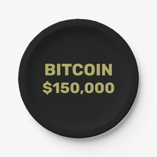 Assiettes En Carton Célébration de Bitcoin à 150000 (Devant)