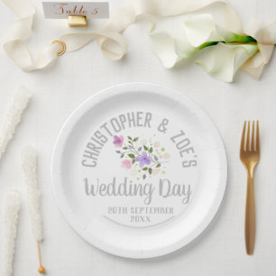 Assiettes En Carton Célébration de fête d'un mariage