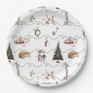 Assiettes En Carton Célébration de la guirlande de Noël de Whoville