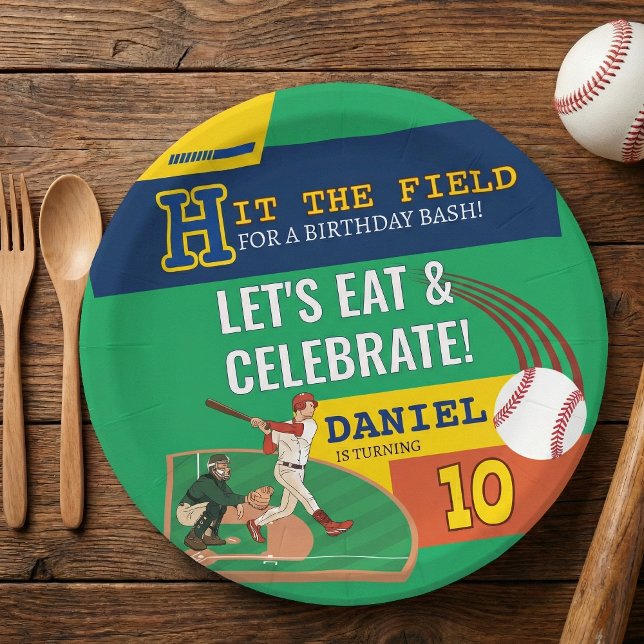 Assiettes En Carton Célébration de l'Anniversaire de enfant de basebal (Créateur téléchargé)