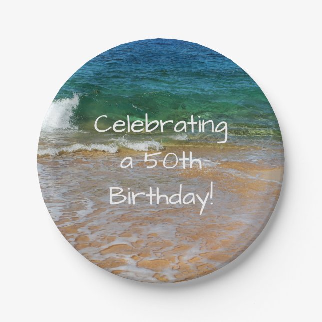 Assiettes En Carton Célébration des Plaques de fête du 50e anniversair (Devant)