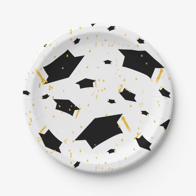 Assiettes En Carton Célébration d'obtention du diplôme - plaque à (Devant)