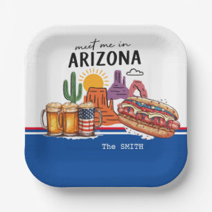 Assiettes En Carton Célébration du 4 juillet en Arizona 