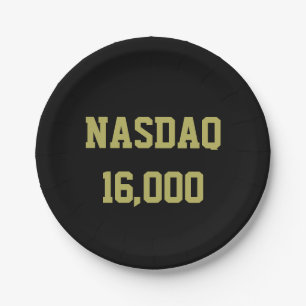 Assiettes En Carton Célébration du marché Stock NASDAQ 16000