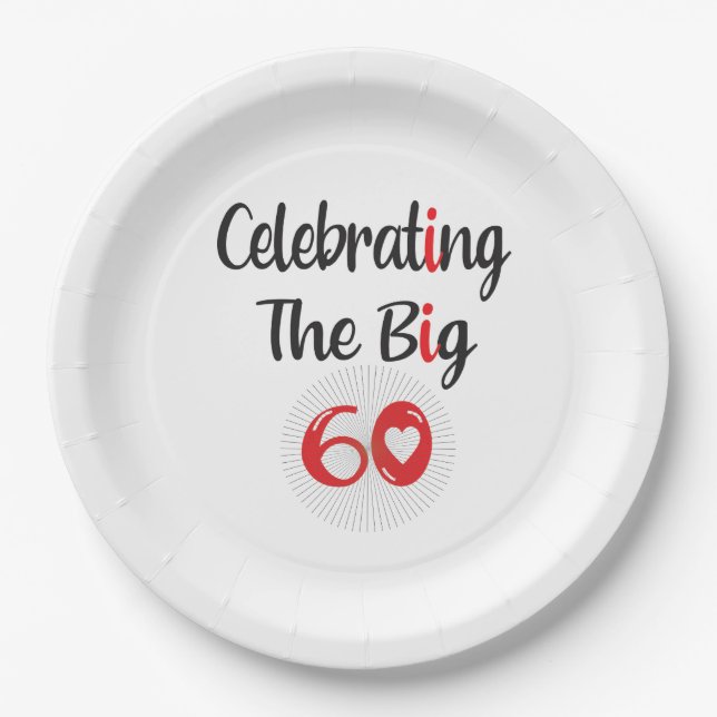 Assiettes En Carton Célébrons Les 60 Grands (Devant)