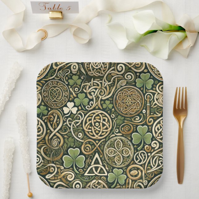 Assiettes En Carton Celtic Bloom (Mariage)