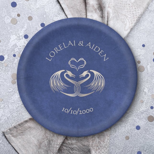 Assiettes En Carton Celtic Viking Dragon Mariage (Créateur téléchargé)