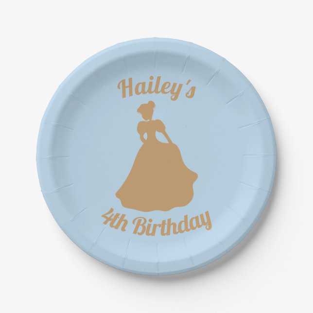 Assiettes En Carton Cendrillon Party Plaques personnalisées (Devant)