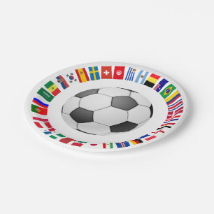 ASSIETTES EN CARTON CERCLE DE SYMBOLE DE FOOTBALL DE SOCCER 2018