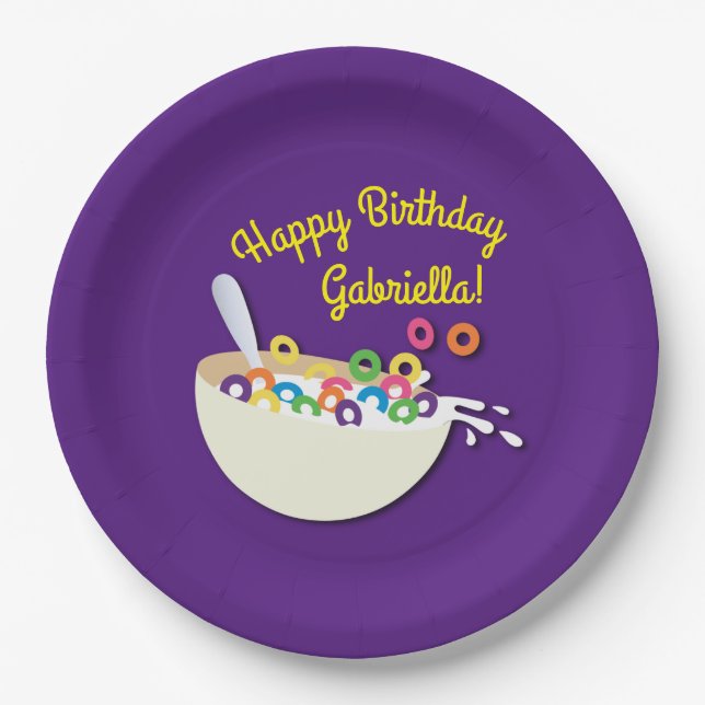 Assiettes En Carton Cereal Bowl Enfants Slepover Anniversaire fête mig (Devant)