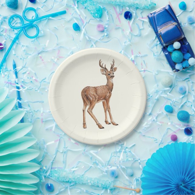 Assiettes En Carton Cerf (Fête)