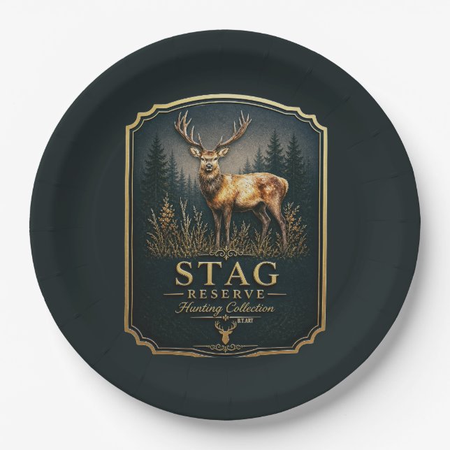 ASSIETTES EN CARTON CERF – COLLECTION DE CHASSE  (Devant)