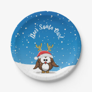 Assiettes En Carton Cerf Père Noël Hibou