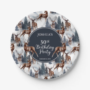 Assiettes En Carton Cerf rustique Woodsy   Forêt 30ème anniversaire fê