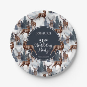 Assiettes En Carton Cerf rustique Woodsy   Forêt 50ème anniversaire fê